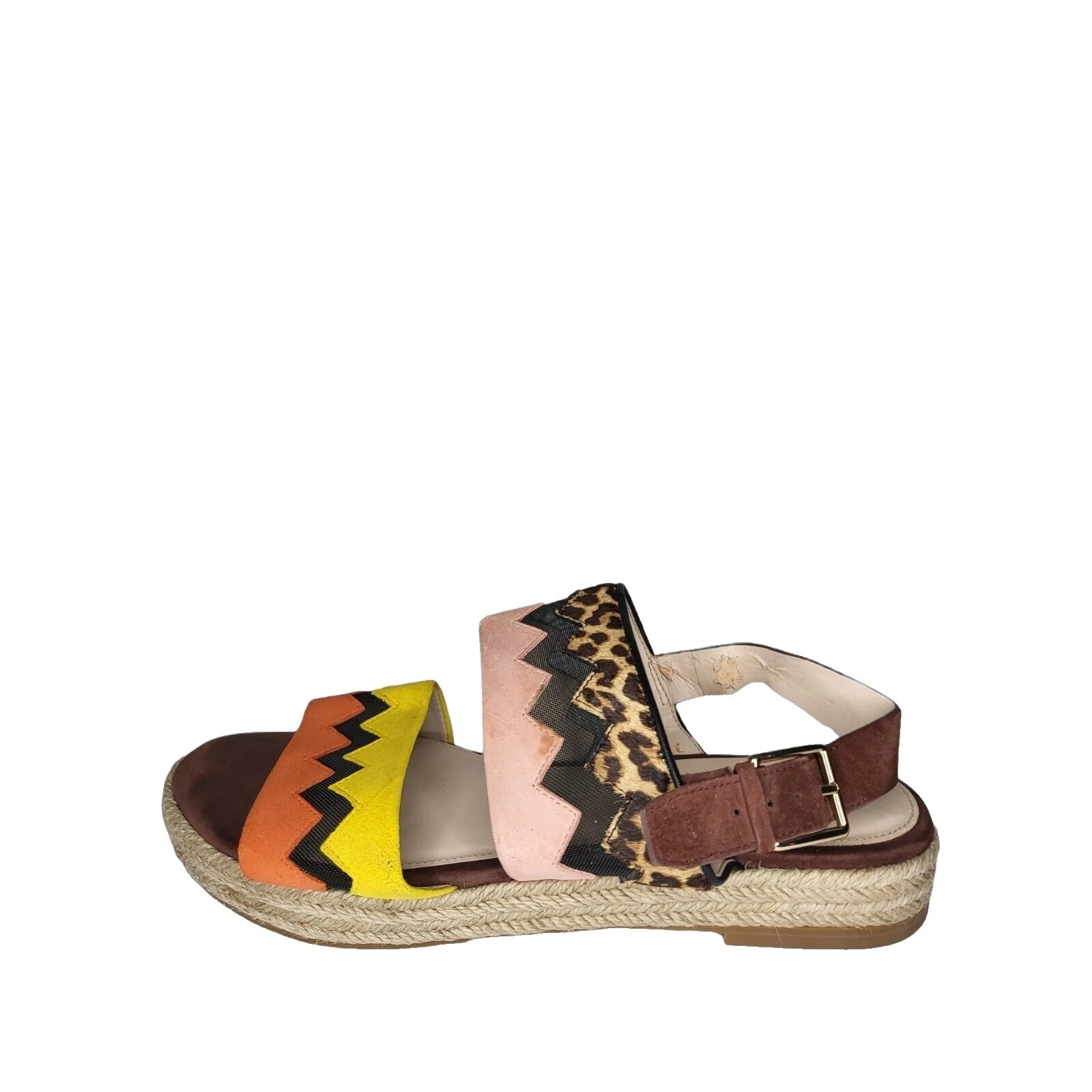 Sandálias femininas listradas superiores de couro Cole Haan