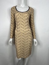 Vtg Dolce & Gabbana D&G 90s Beige Embroidered Flower Dress 38 S