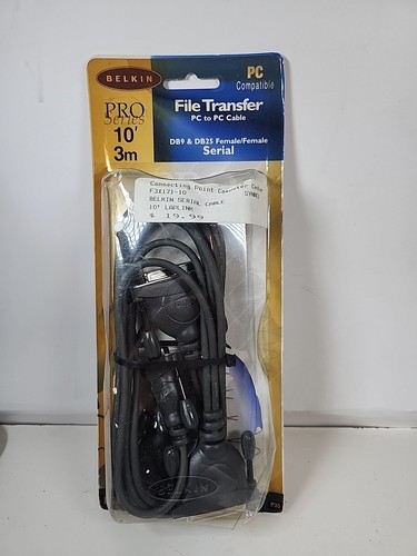 Belkin PRO Series DB9 Female-to-DB25 Female Serial Printer 10' Cable Null Modem