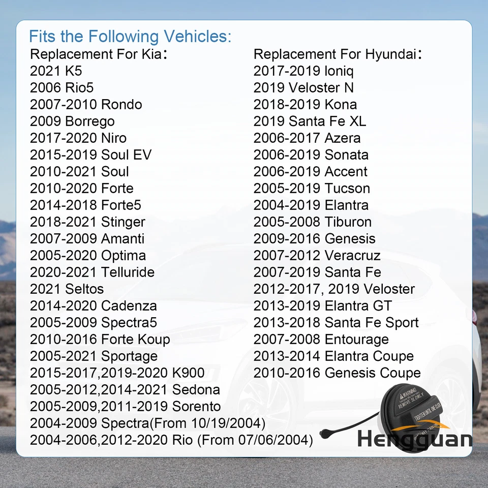 NEW Gas/ Fuel Cap  31010-3L600U Fit For Kia Sedona Rio Soul Optima 2001-2022 - Image 2 of 4