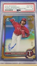 Ronny Henriquez - 2022 Bowman Chrome Autograph Gold Refractor  PSA 8   #47/50