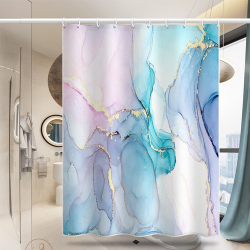 3D Marble Series Print Waterproof Shower Curtain Bathroom Curtain With 12 Hooks - Picture 20 of 27