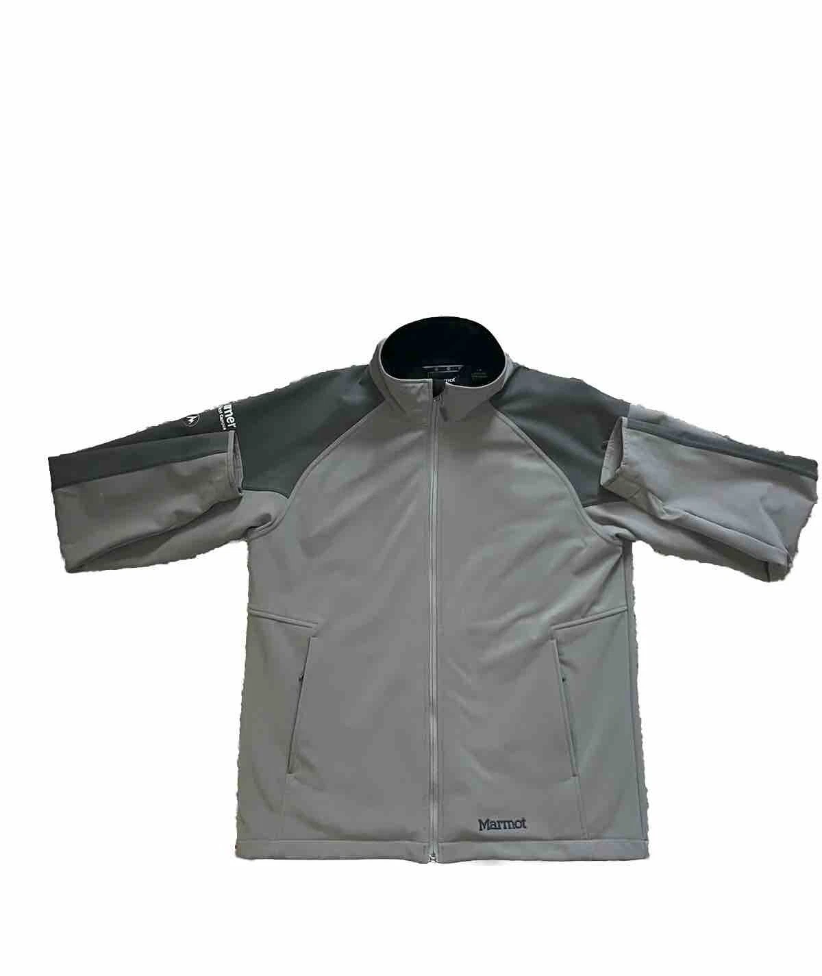 Marmot Gravity Soft Shell Windbreaker Jacket Mens Large Gray L-Sleeve Adult L