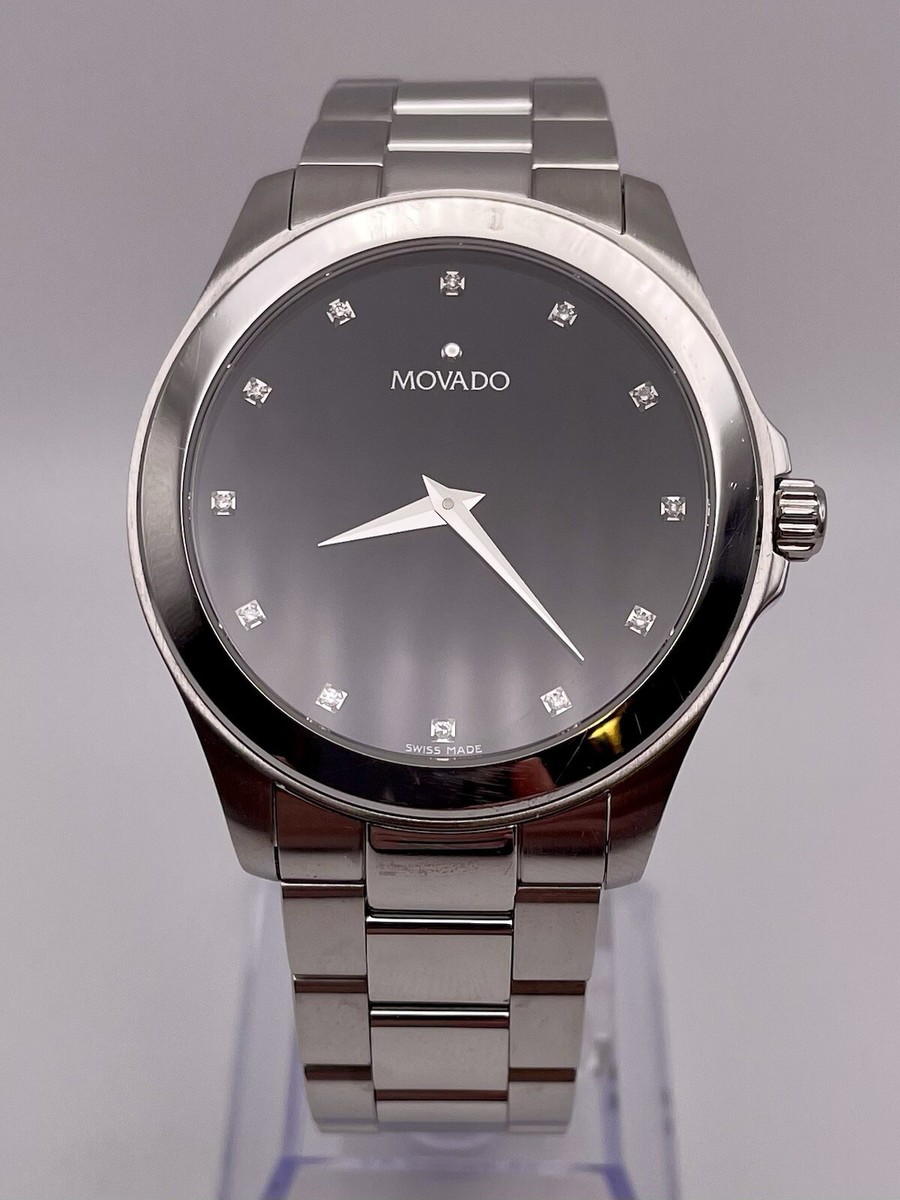 Movado Men's Faceto Swiss Watch WR Sapphire Crystal 84.E7.1891 New