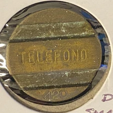 Telefono Public Telephone Token Argentina ENTel c1948-90  Brass 21mm 4.3g #420