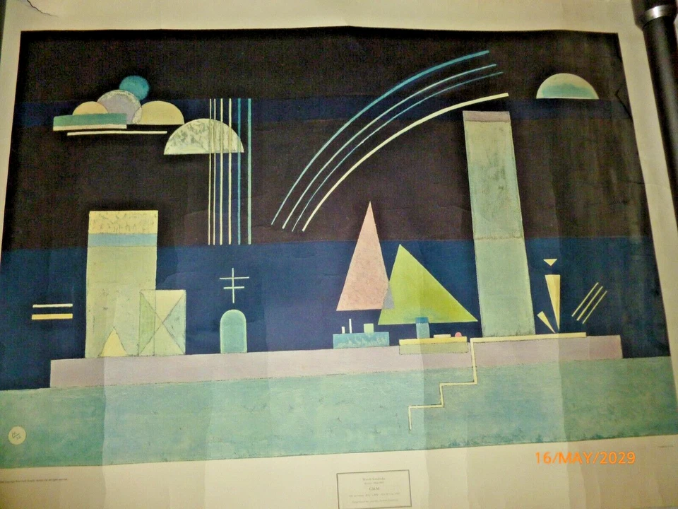 Wassily Kandinsky Art Print CALM New York Graphic Society 25x35" RARE Poster - Image 2 of 4