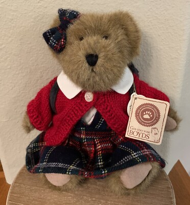 Boyds Bears BETTY B LEARNIN #903103 Plaid Jumper