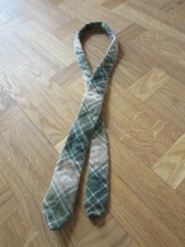 Corbata de lana para mujer, cuadros Gruentoene, lana