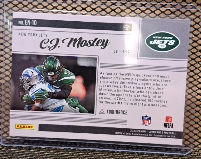 CJ Mosley 2023 Panini Luminance Engaged Insert New York Jets  - Image 2 of 2
