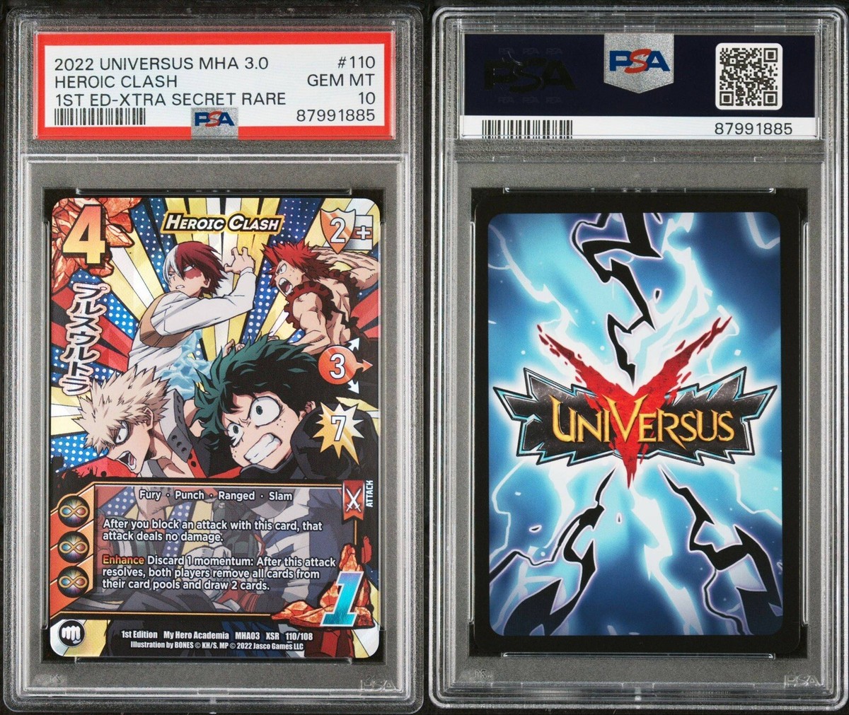 Heroic Clash 1st Edition My Hero Academia MHA03 XSR 110/108 PSA 10