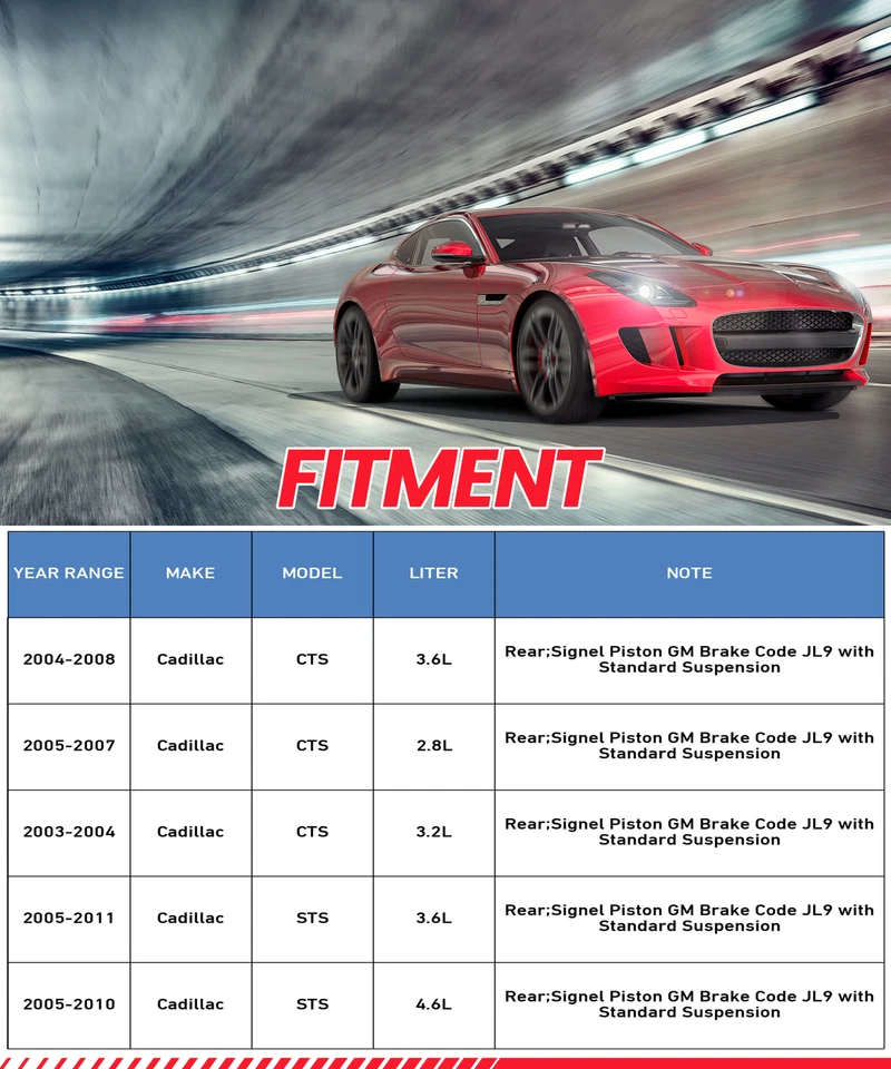 2x Rear Disc Left Right Brake Calipers For Cadillac STS 2005-2011 CTS 2003-2008 Foto 3 de 4