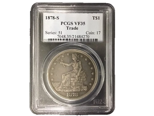 1878‑S Trade Dollar – PCGS VF35 – High‑End Circulated Example – Excellent Detail