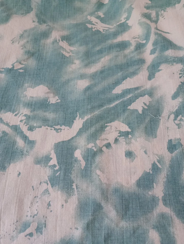 Seafoam Green & Cream Med Weight Textured 100% Cotton Fabric - Garments 2.5 Yds - Image 2 of 4