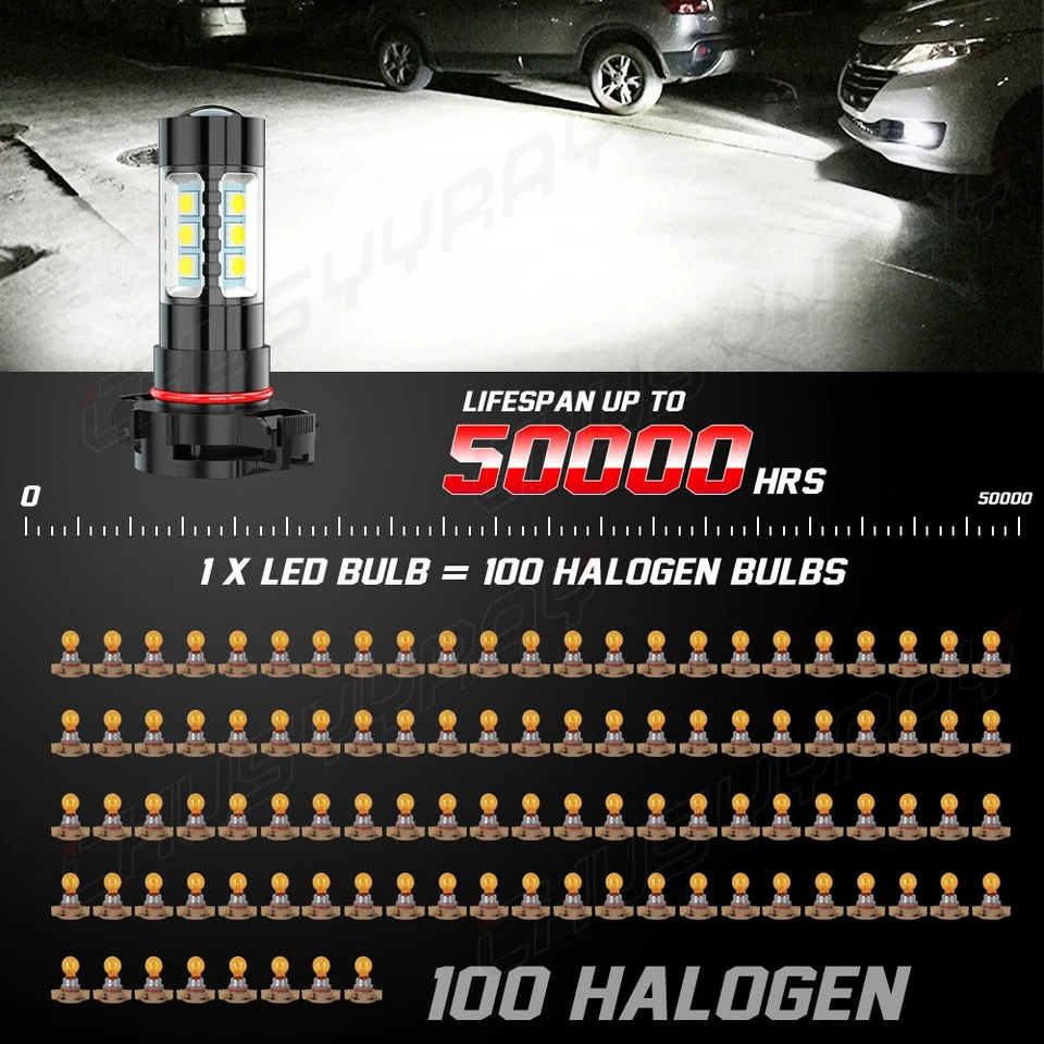 Kit de lâmpadas LED/HID para Cadillac Escalade 2007-14 farol neblina direção DRL - Imagem 3 de 4