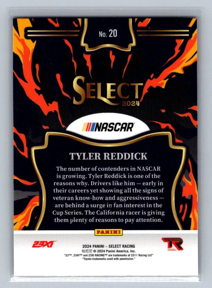 2024 Panini Select #20 Tyler Reddick En Fuego - Image 2 of 2