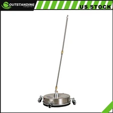13" Stainless Steel Surface Cleaner Attachment Pressure Washer w/ 4 Wheel