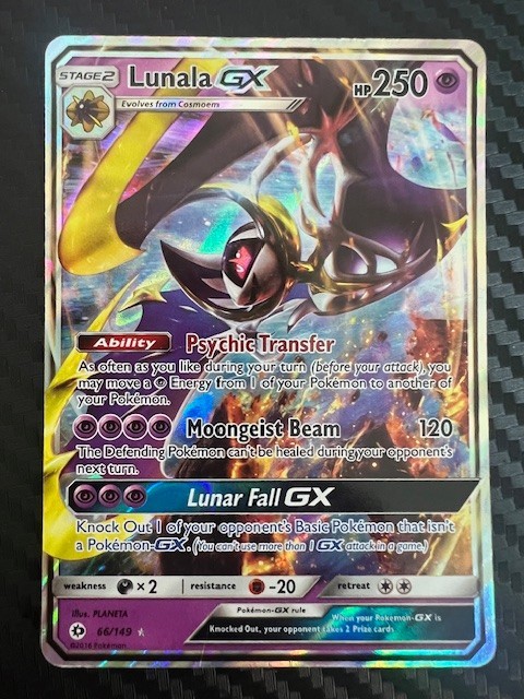 Pokémon TCG Lunala GX 66/149 Sun & Moon Base Set Full Art Ultra Rare DMG