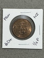 📢LOVELY 1964 NEW ZEALAND HALF PENNY📢QUEEN ELIZABETH II LONDON ENGLAND #D4📢