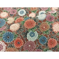 Heiwaya Kimono Small Pattern Chrysanthemum Crepe Used Japan