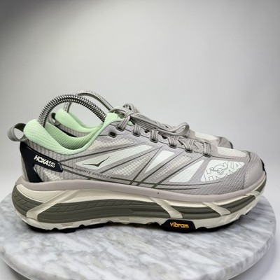 Hoka One One Mafate Speed 2 Putty/Eucalyptus Trail Running Shoe's Men's Size 8