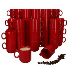 48er Set Event Kaffeebecher 250ml rot Porzell...