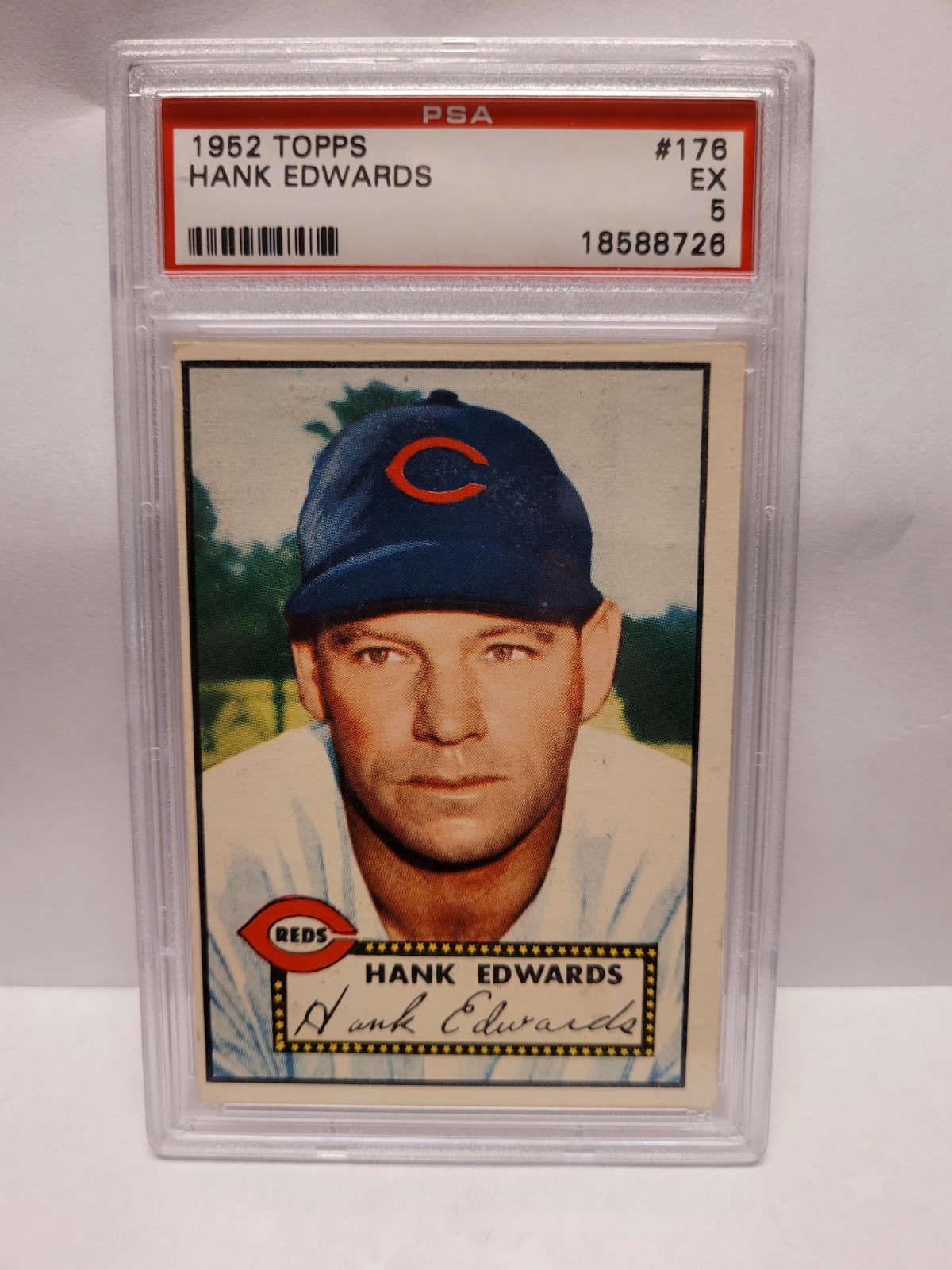 1952 Topps Hank Edwards PSA Graded  EX 5   Cincinnati Reds  #176