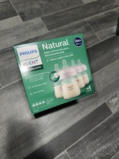 Phillips AVENT Natural Glass Baby Bottles Nipples Rings Set Of 4 - 4Oz US Made