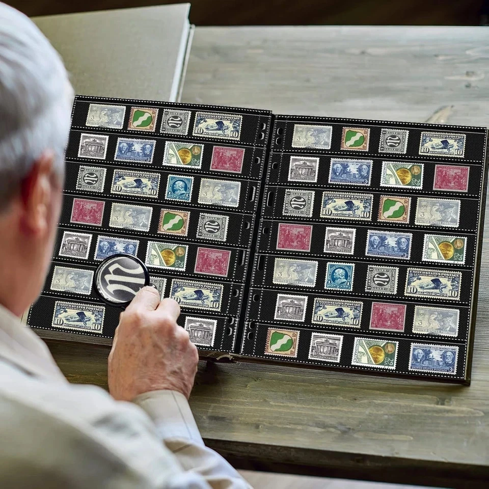 20 Hojas Páginas de Sellos Coleccionista Sellos Colección Álbum Carpeta Estándar 9 Agujeros... Foto 2 de 4