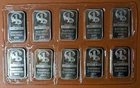 (10) 1 troy ounce silver bars