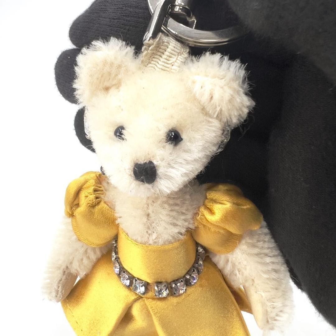 Prada Bear Charm Keychain Gold Dress with Box Used thumbnail 10