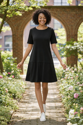 Clean Girl - Women's Simple Black Casual Dress Thyme and Honey Dropwaist - EUC | eBay Clean Girl - Women's Simple Black Casual Dress Thyme and Honey Dropwaist - EUC | eBay