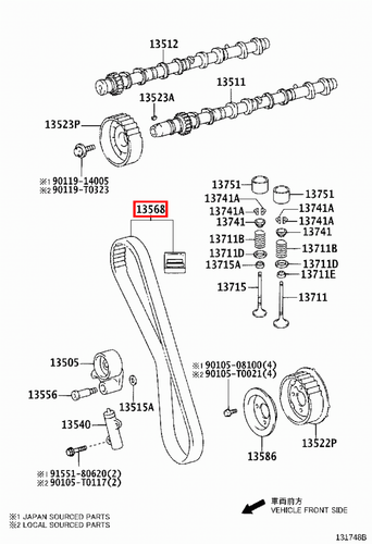 Genuine Hilux KUN36 KUN35 KUN26 KUN25 KUN16 KUN15 KUN10 2KD 1KD Timing Belt - Picture 13 of 19