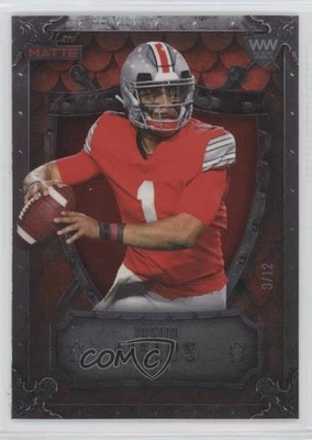 2021 MATTE Weekend Warriors Chase Red - /12 Justin Fields Rookie RC Shield 17qx
