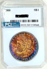 1900-P  Gem BU + + Amazing Bright Rainbow Color Toned Morgan Dollar