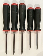 Snap-On Torx Drivers T30 T27 T25 T15 & Awl Black & Red Handles