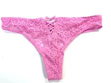 NWT Victoria's Secret THE LACIE Lace-Up Bow Thong Panty Medium