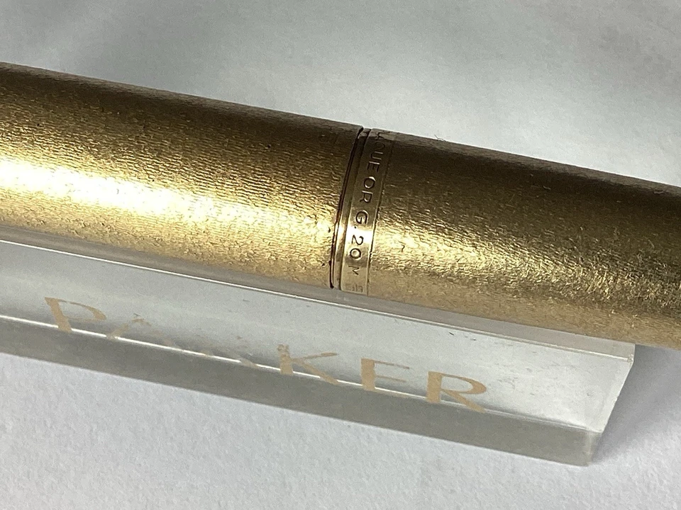 Très rare stylo plume Waterman CF plaqué or habillage givré - Photo 3/4