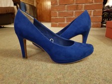 Marco Tozzi Electric Royal Blue Suede Stiletto Heel Court Shoes 5