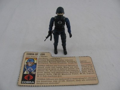 1983 Hasbro Gi Joe Cobra Officer Code Name the Enemy Action Figure w/ Card