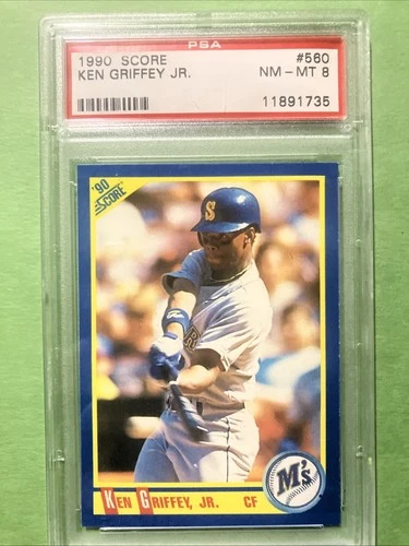 1990 SCORE BASEBALL #560⚾️⚾️ KEN GRIFFEY JR HOF SEA MARINERS⭐️⭐️ PSA 8