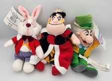 VTG 1990s Disney Store/Parks NWT Alice in Wonderland 8" Bean Bag Plush Lot of 3