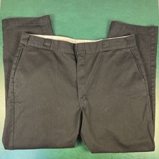 Dickies Pants Mens 42x32 Black Regular Fit Straight Leg Workwear