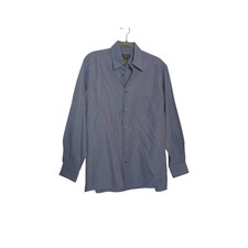 Ermenegildo Zegna Blue Dress Shirt M  Made in Italy  100 Cotton Luxury