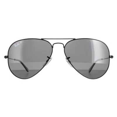 Lunettes Ray-Ban Aviateur 3025 002/48 Noir Poli Noir Polarisé - Photo 1/4