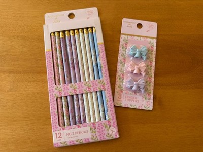 LoveShackFancy x Target - 12pk No. 2 Pencils and 3 Bow eraser tops