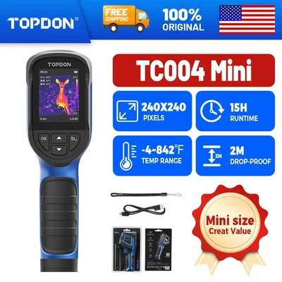 2025 TOPDON TC004 Mini Thermal Camera 240x240 TISR 25Hz IR Imager 15H Battery