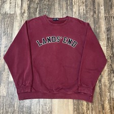 Vintage 2000s Land  s End Spellout Crewneck Sweatshirt Size XL