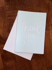 15 Thank You Note Cards  Envelopes, Light Blue, Blank Inside, Molly  Rex