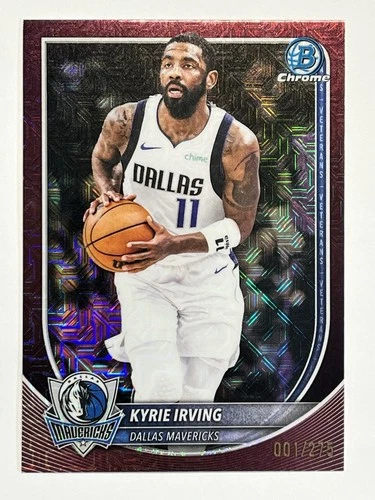 2025-26 Topps Bowman Chrome Kyrie Irving Burgundy Mojo Refractor 1/275 Bookend 1