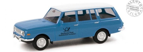 Herpa 095822 - 1:87 H0 - automobile Wartburg 353 "Deutsche Post" di colore blu t | Zustand: Nuovo